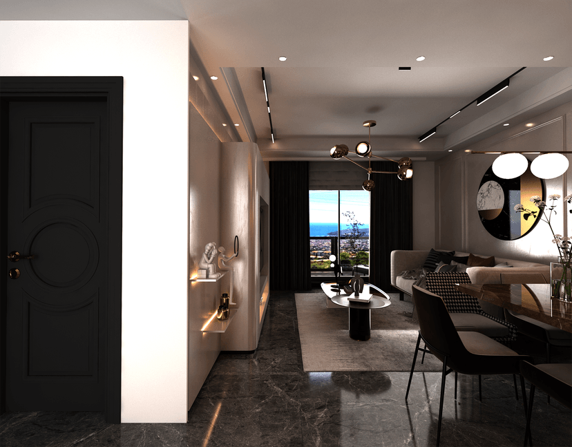 Luxuriöse 1+1 Wohnung mit atemberaubendem Blick im Zentrum von Alanya