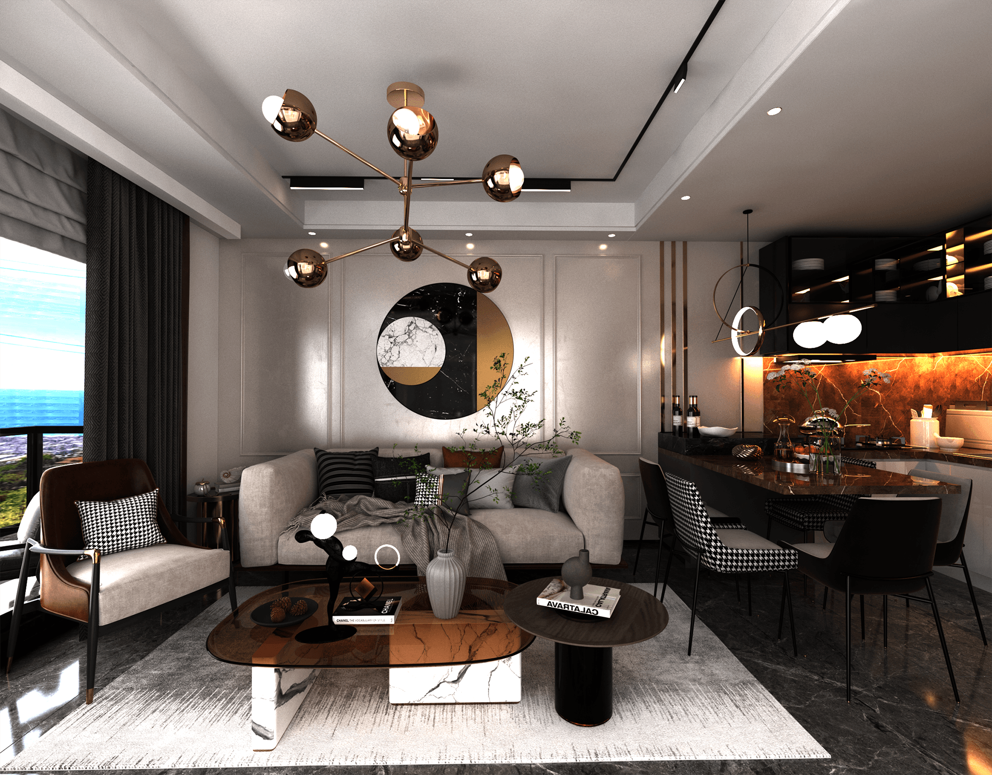 Luxuriöse 1+1 Wohnung mit atemberaubendem Blick im Zentrum von Alanya