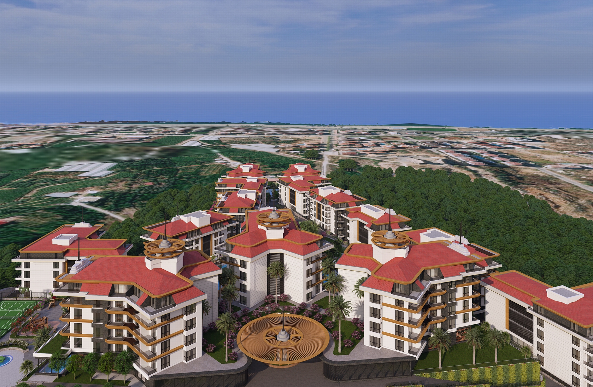Luksus 1+1 Lejlighed med Hav- og Slotsudsigt i Kestel, Alanya