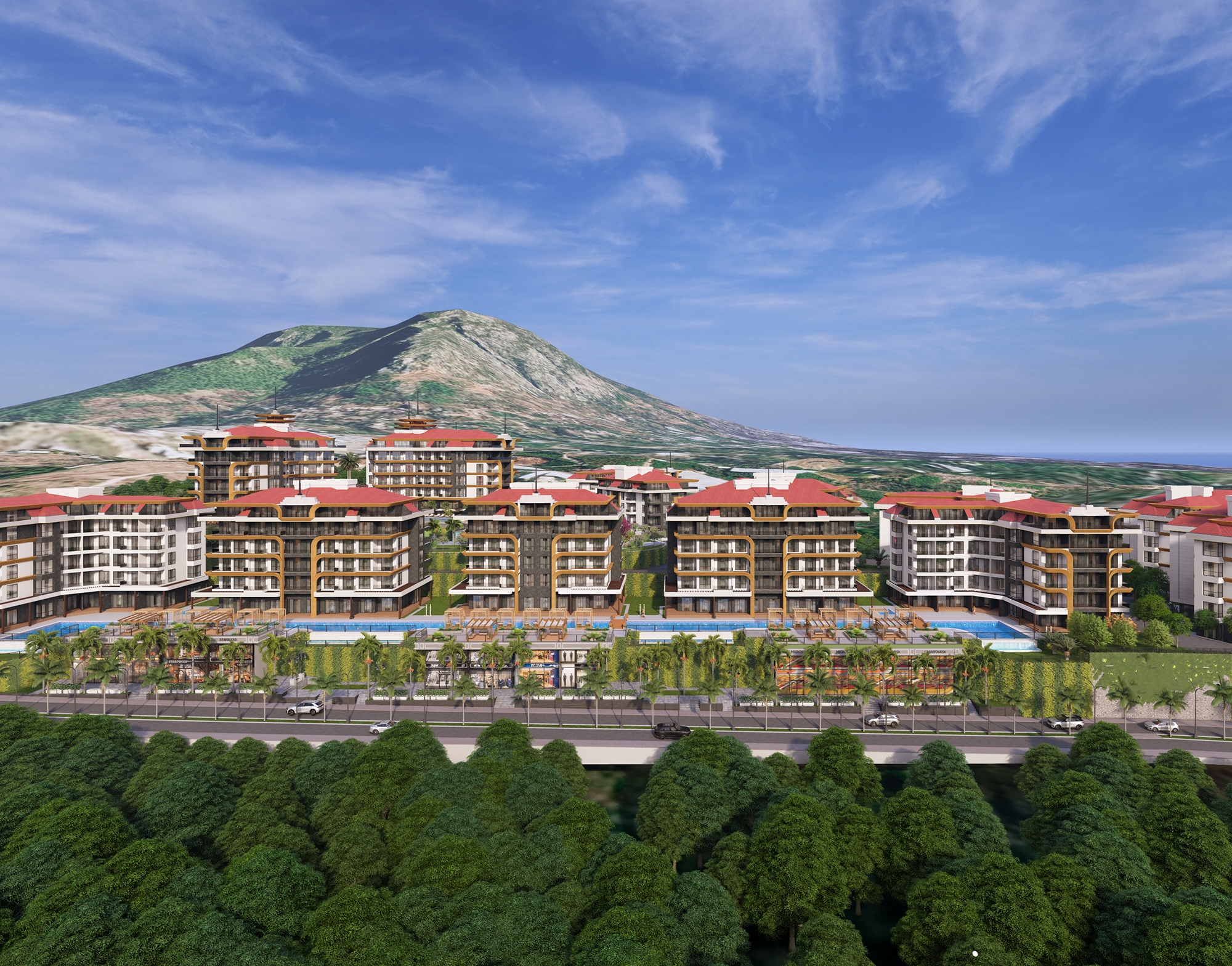 Luksus 1+1 Lejlighed med Hav- og Slotsudsigt i Kestel, Alanya