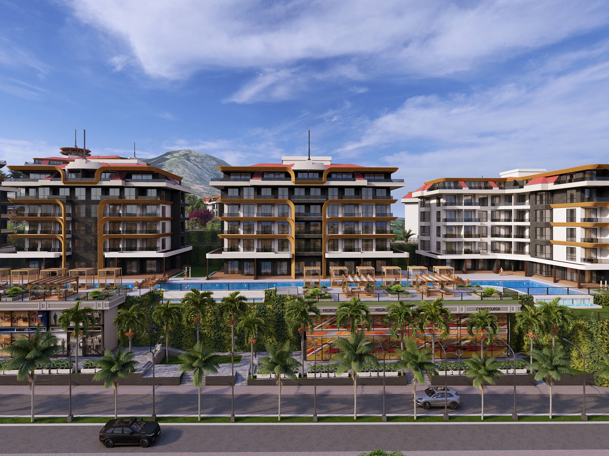 Luksus 1+1 Lejlighed med Hav- og Slotsudsigt i Kestel, Alanya
