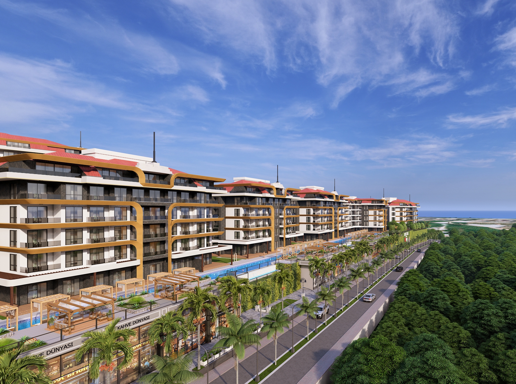 Luksus 1+1 Lejlighed med Hav- og Slotsudsigt i Kestel, Alanya