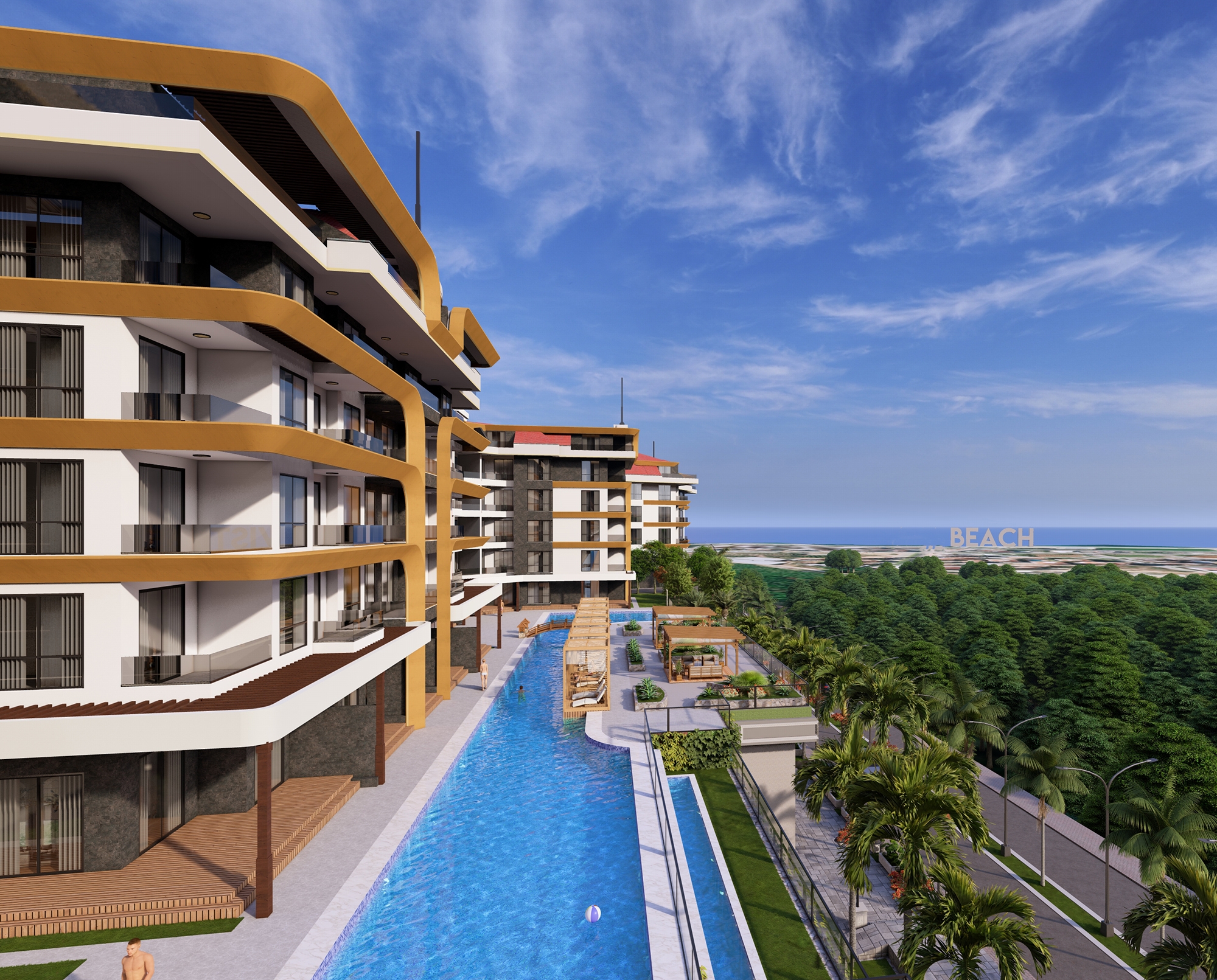Luksus 1+1 Lejlighed med Hav- og Slotsudsigt i Kestel, Alanya