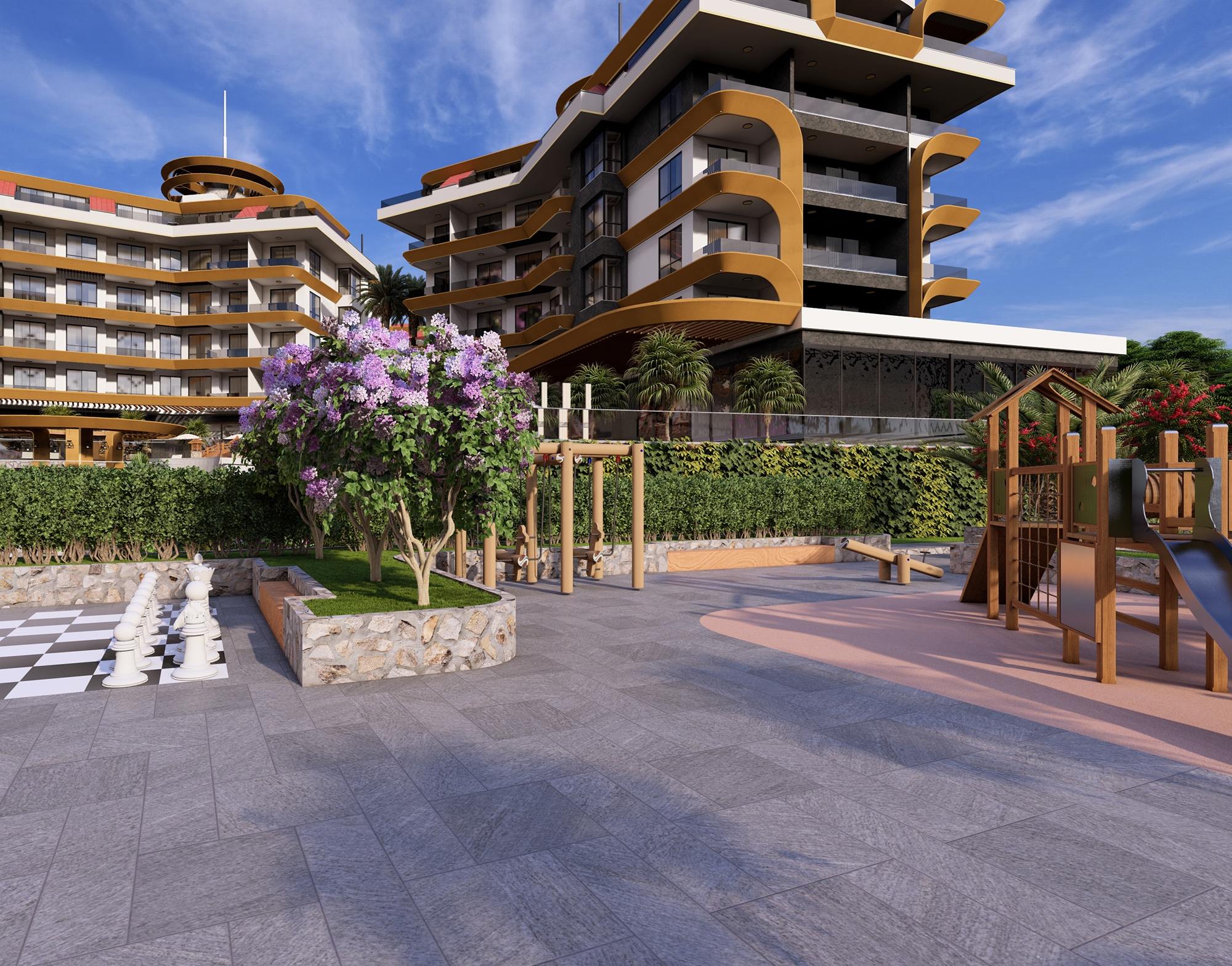 Luksus 1+1 Lejlighed med Hav- og Slotsudsigt i Kestel, Alanya