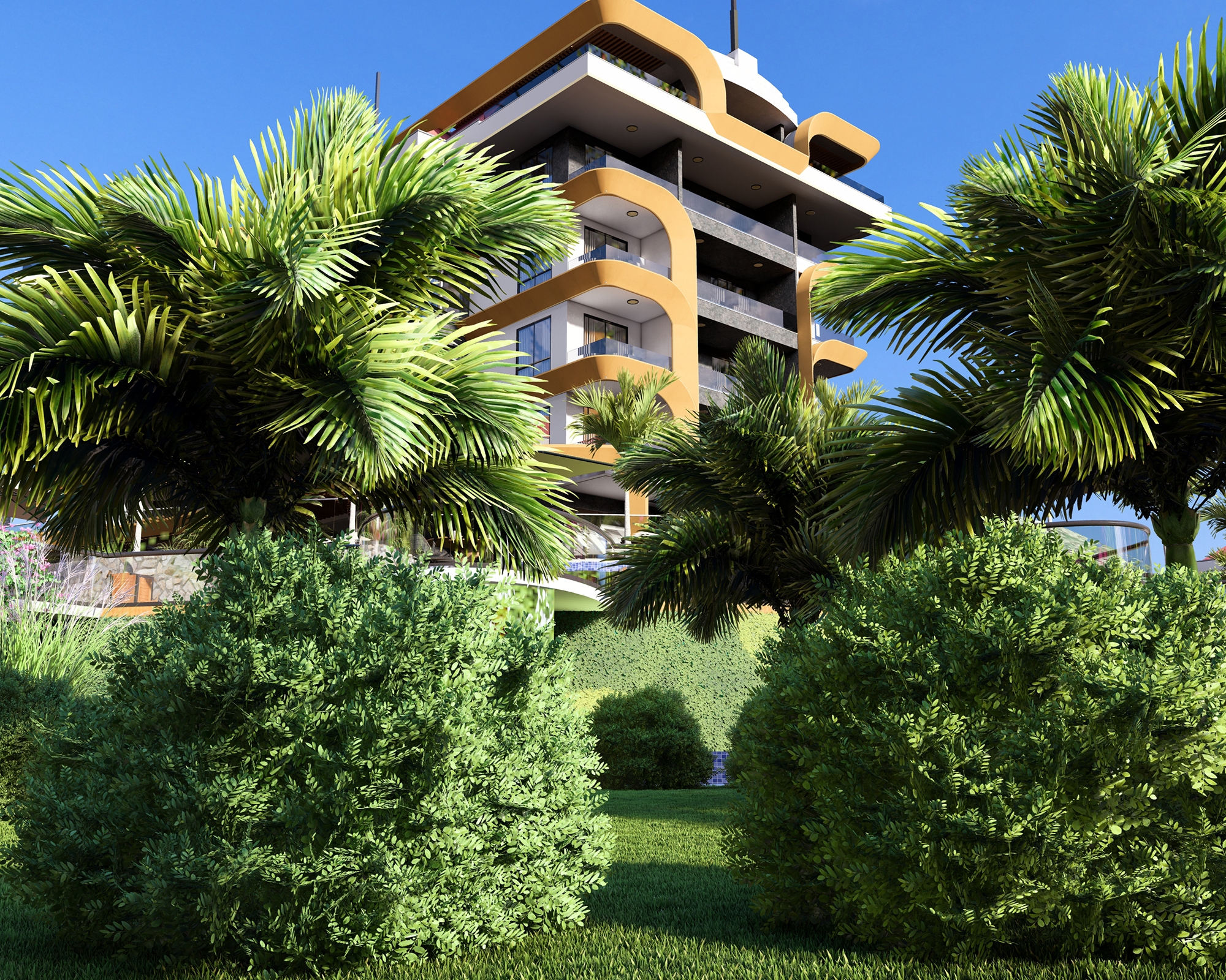 Luksus 1+1 Lejlighed med Hav- og Slotsudsigt i Kestel, Alanya