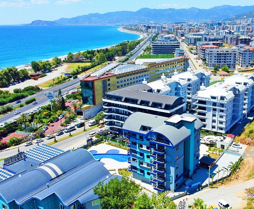 Ylellinen 1+1 huoneisto meri- ja linna-näköalalla, Alanya - Kargicak