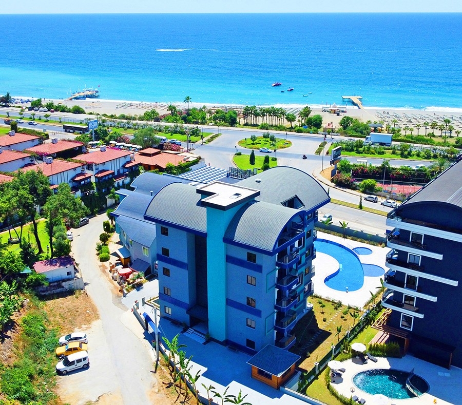 Ylellinen 1+1 huoneisto meri- ja linna-näköalalla, Alanya - Kargicak
