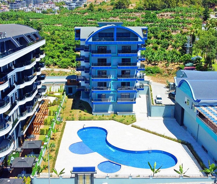 Ylellinen 1+1 huoneisto meri- ja linna-näköalalla, Alanya - Kargicak