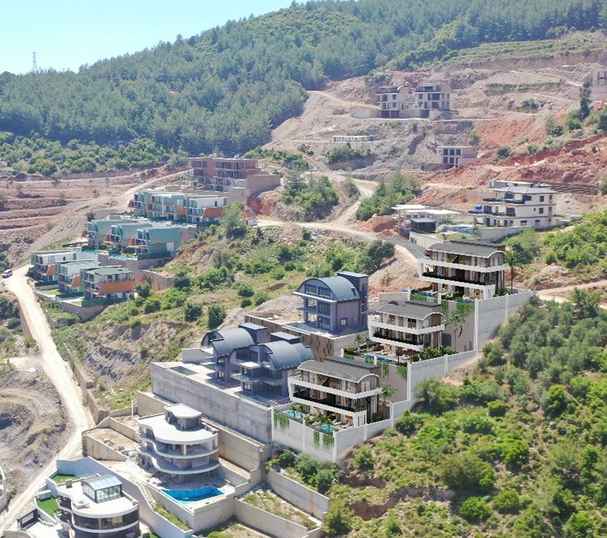 Luxuriöse 3+1 Villa mit atemberaubendem Blick in Alanya Tepe