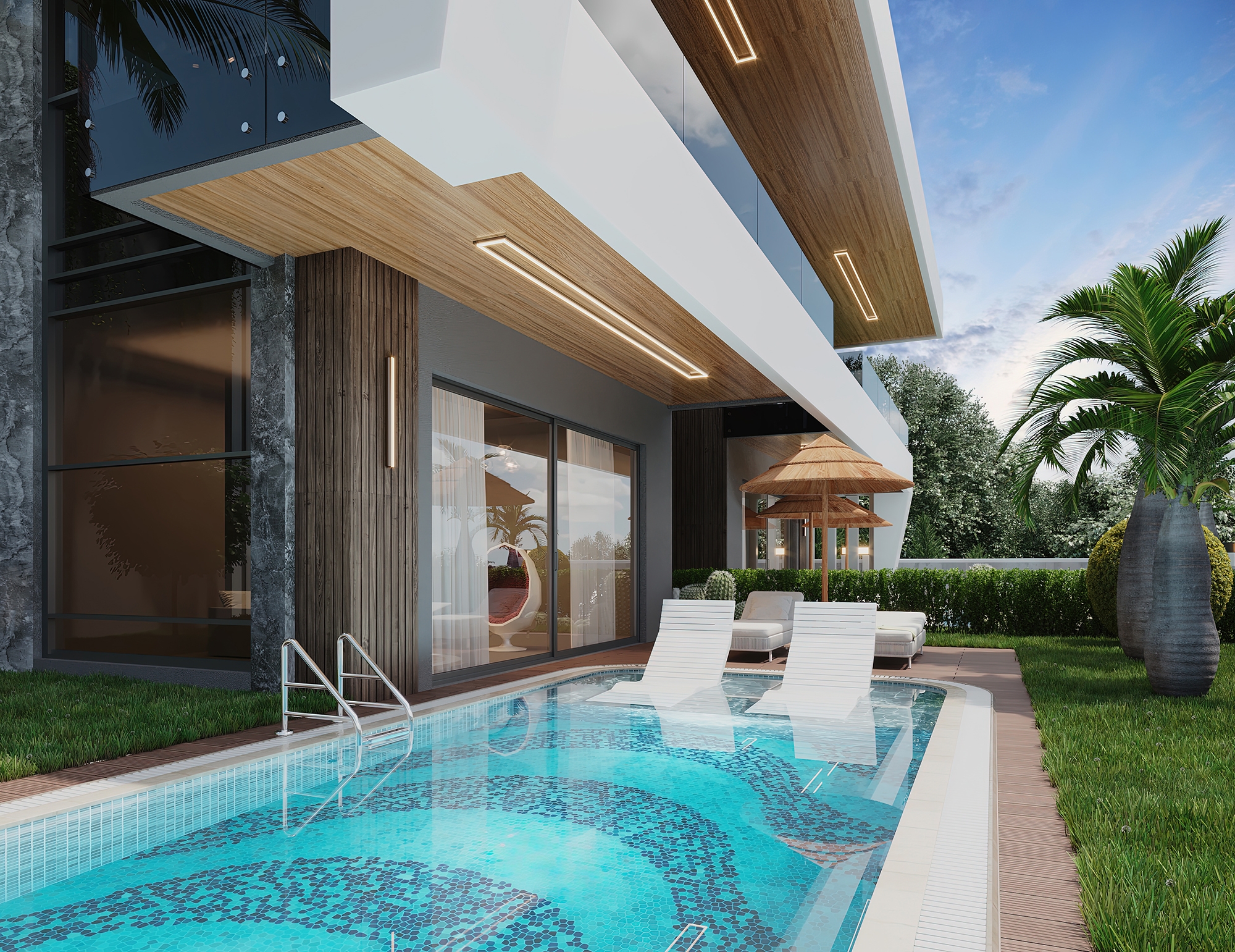 Luxuriöse 3+1 Villa mit atemberaubendem Blick in Alanya Tepe