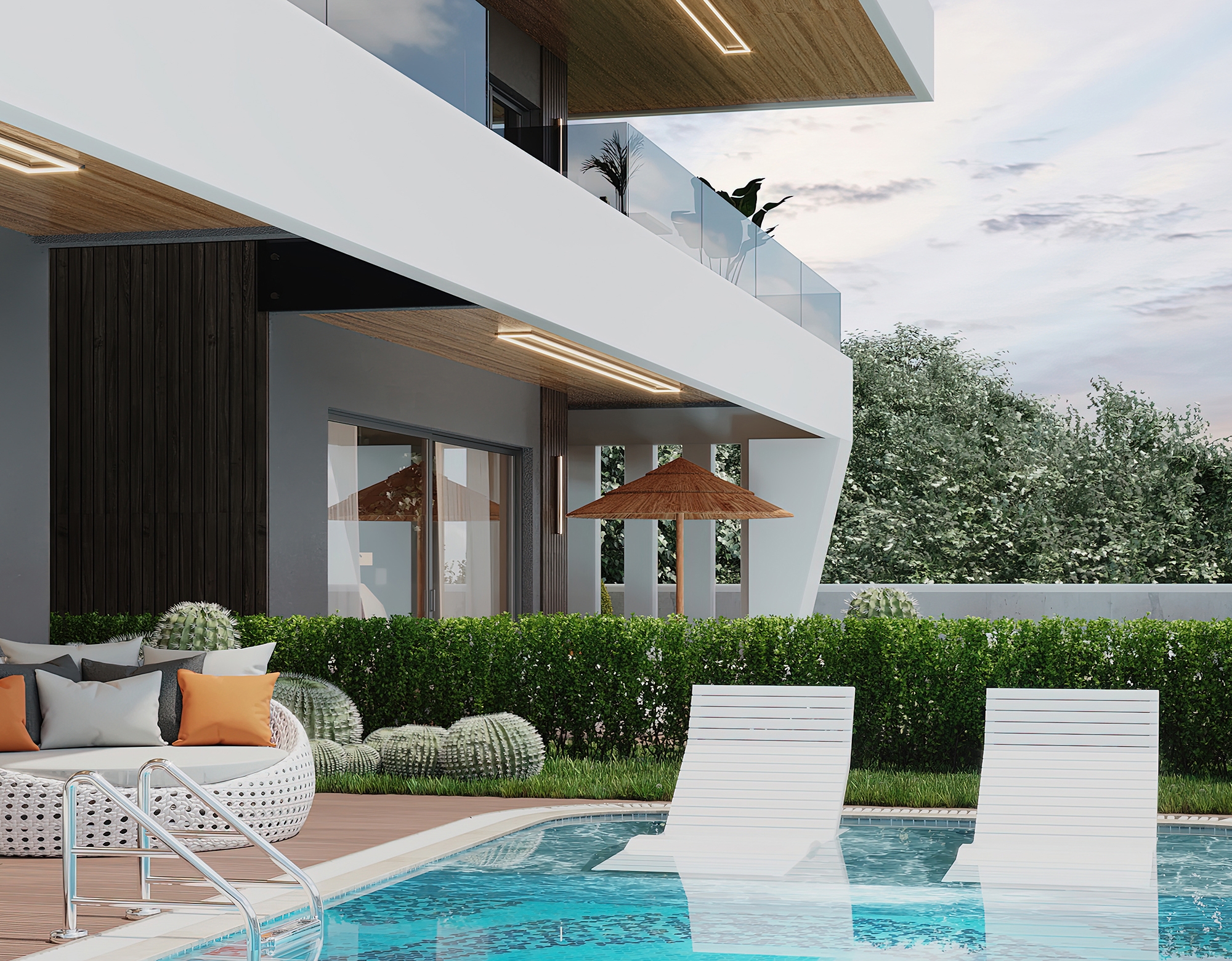 Luxuriöse 3+1 Villa mit atemberaubendem Blick in Alanya Tepe