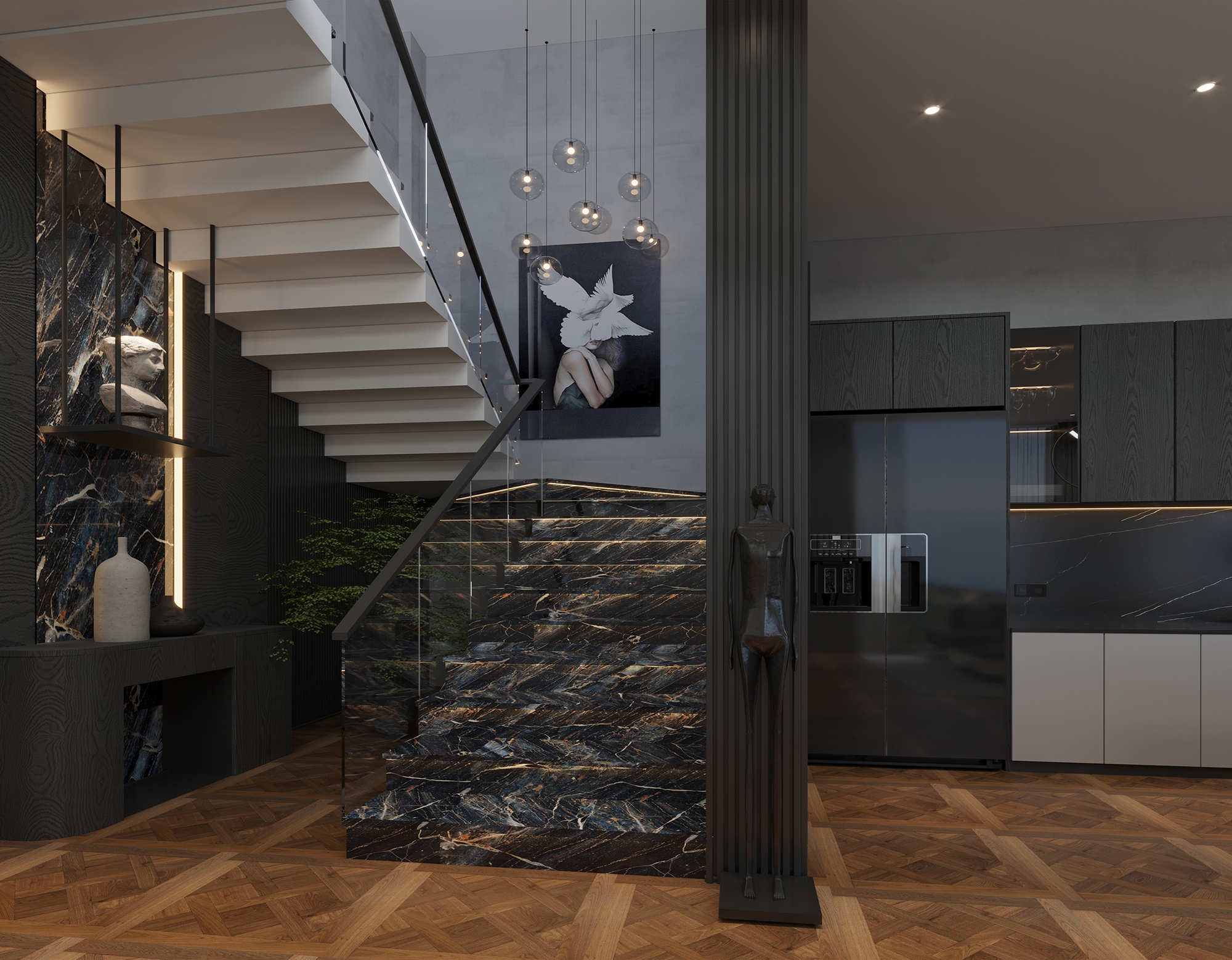 Luxuriöse 3+1 Villa mit atemberaubendem Blick in Alanya Tepe