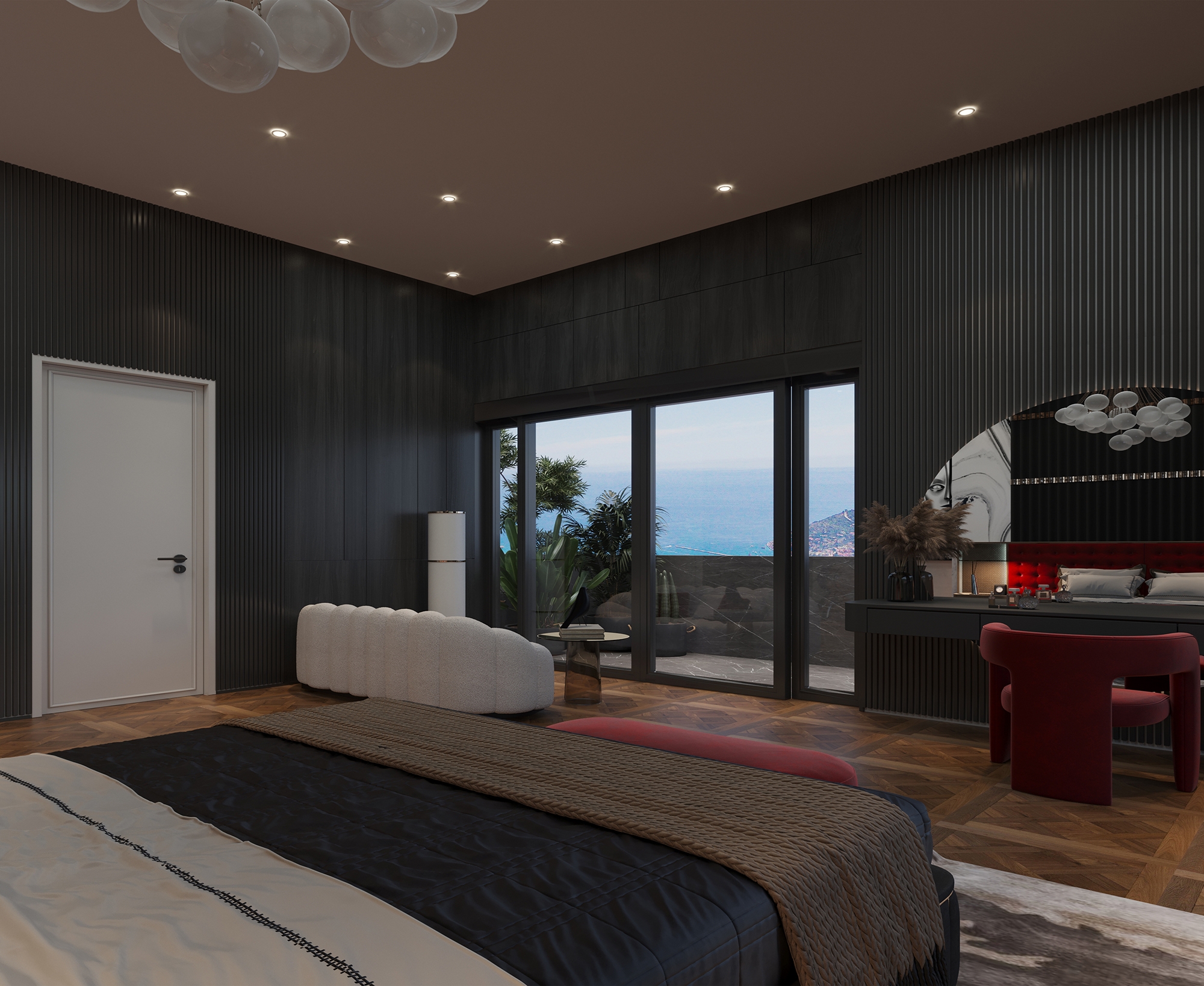 Luxuriöse 3+1 Villa mit atemberaubendem Blick in Alanya Tepe