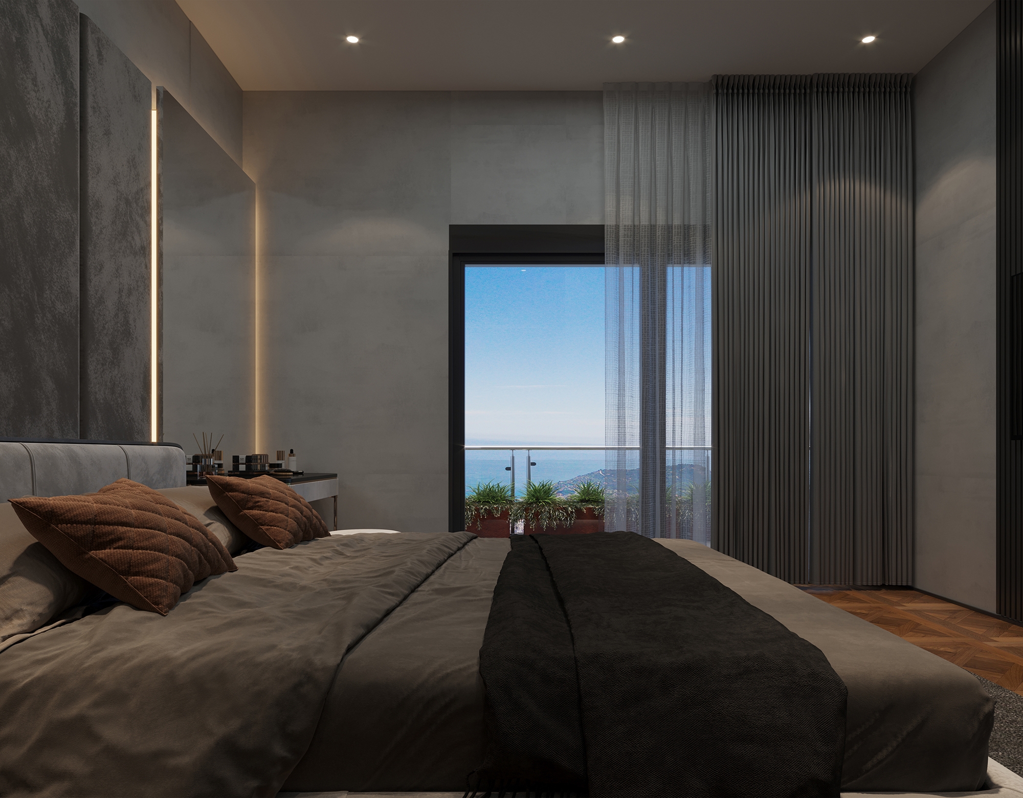Luxuriöse 3+1 Villa mit atemberaubendem Blick in Alanya Tepe