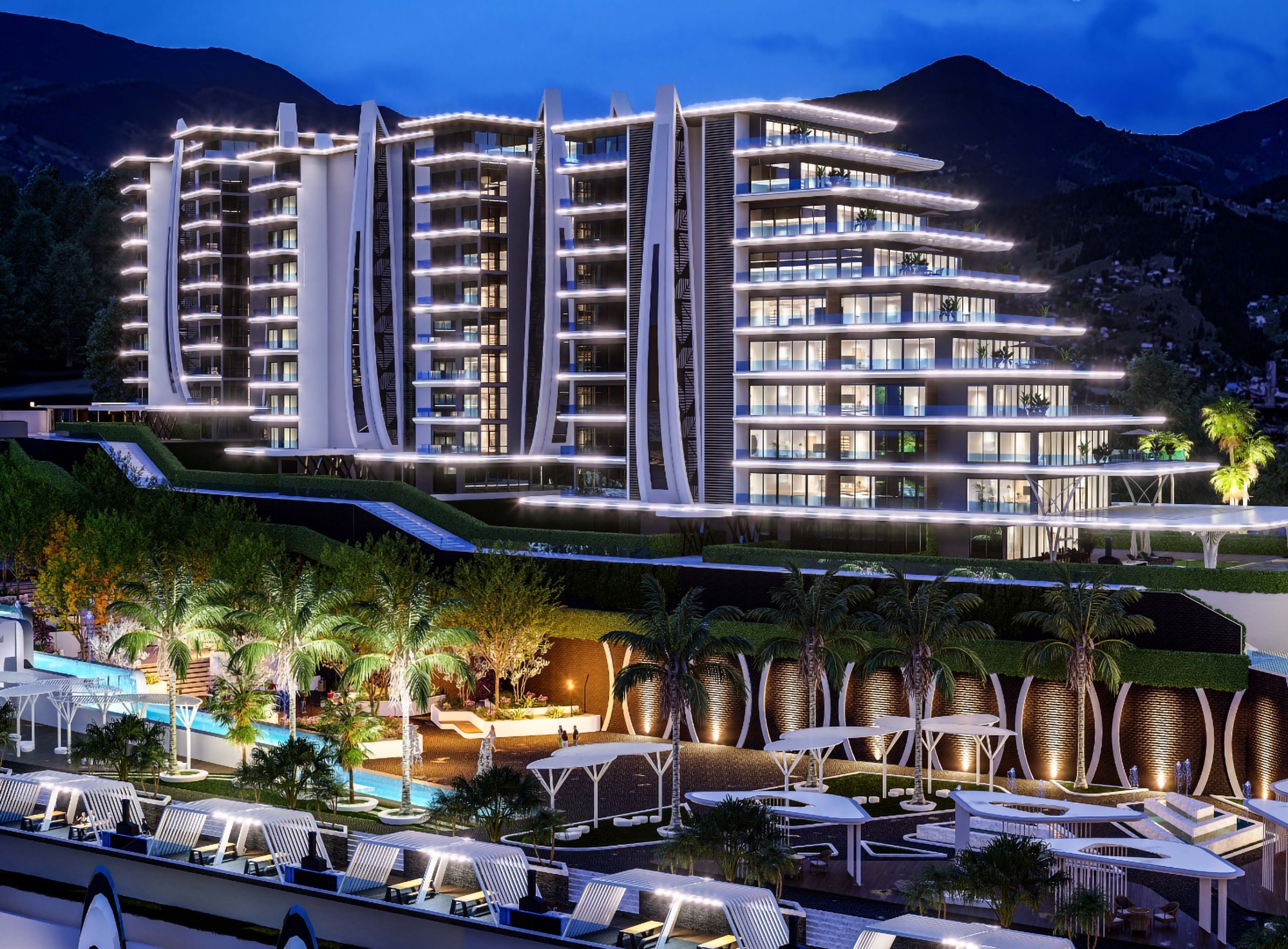 Luxuriöses 1+1 Apartment mit atemberaubendem Blick in Kargicak, Alanya