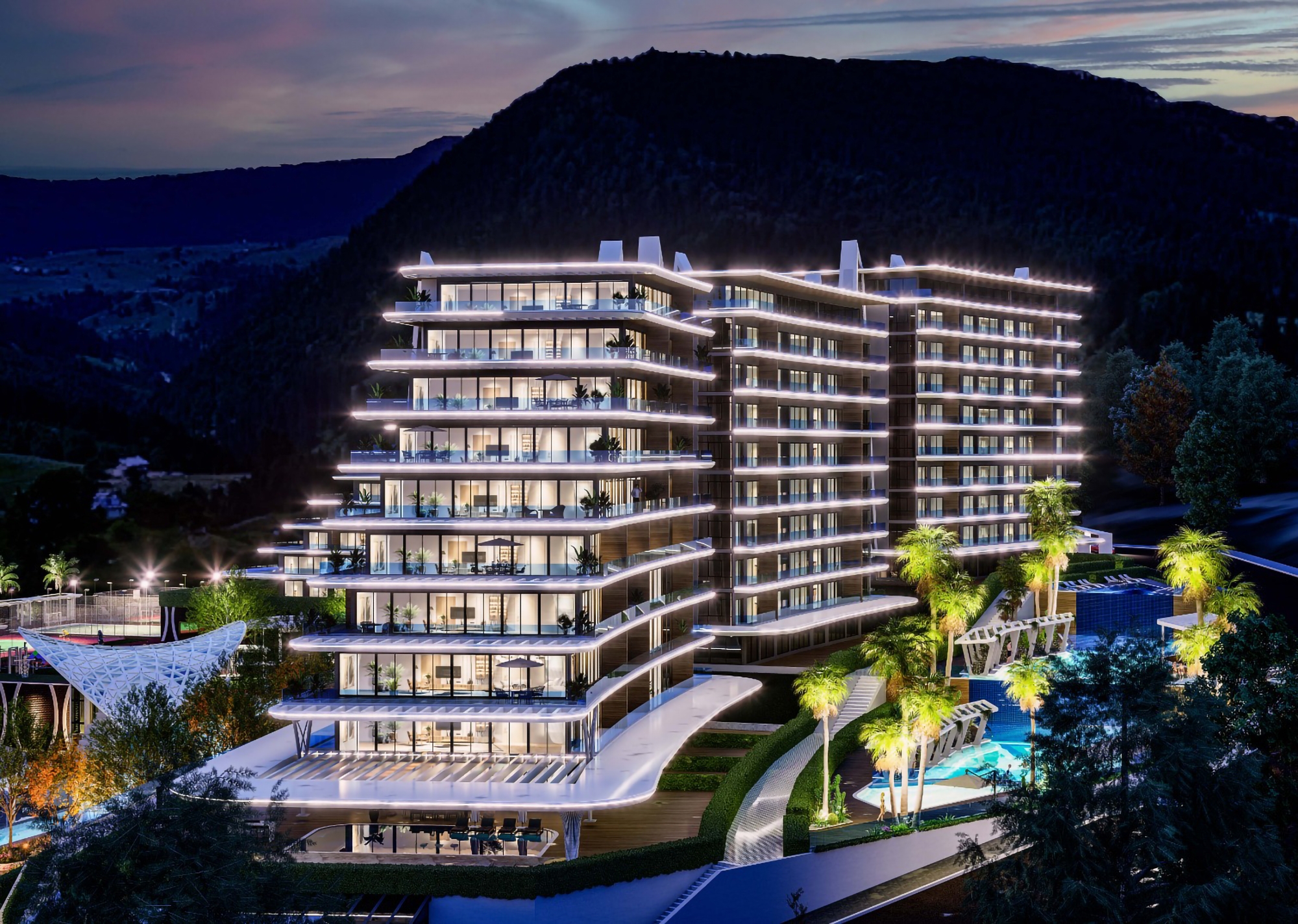 Luxuriöses 1+1 Apartment mit atemberaubendem Blick in Kargicak, Alanya
