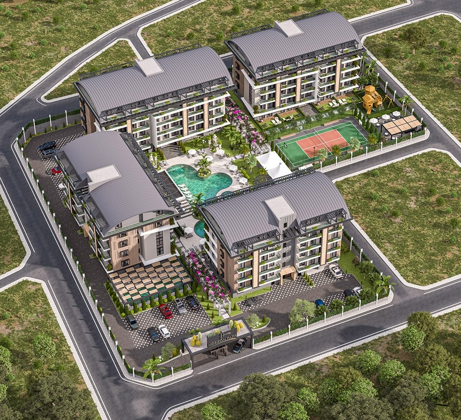 Luksus 1+1 Lejlighed med Fantastisk Udsigt, Alanya - Oba