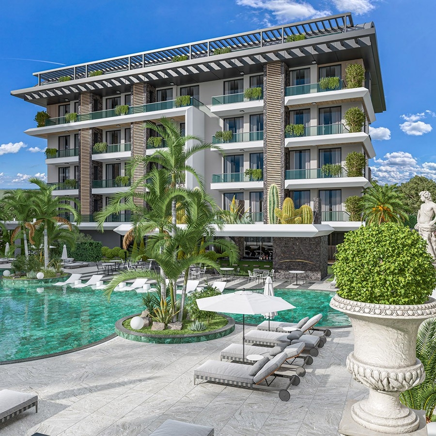 Luksus 1+1 Lejlighed med Fantastisk Udsigt, Alanya - Oba