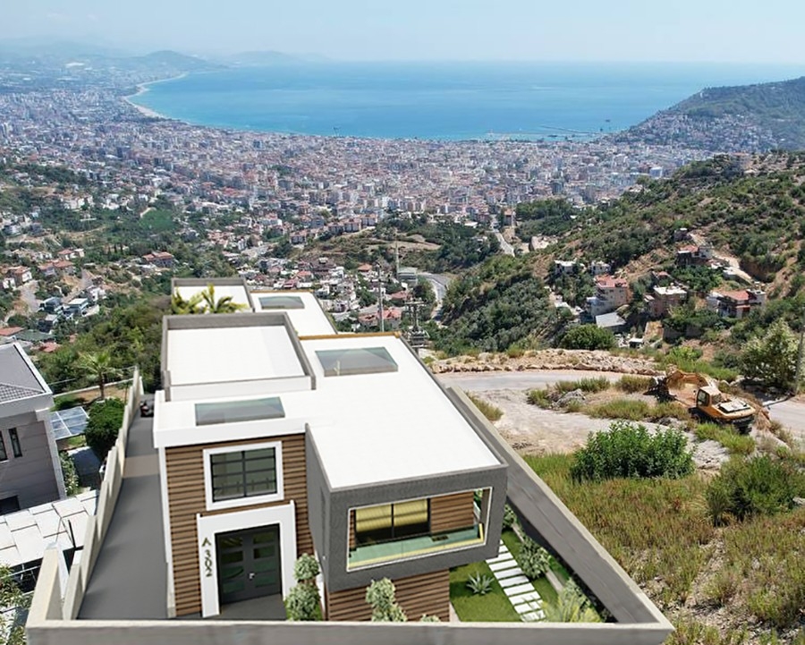 Luxurious 4+1 Villa with Stunning Views in Alanya Tepe