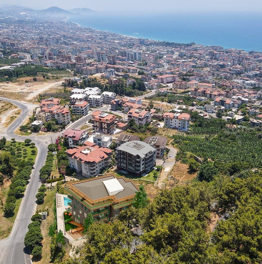 Luksus 2+1 Lejlighed med Hav-, Borg- og Bjergudsigt i Hasbahce, Alanya