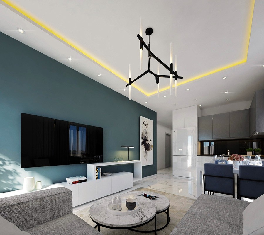 Luxuriöses 2+1 Apartment mit Meerblick, Burg- und Bergblick im Zentrum von Alanya