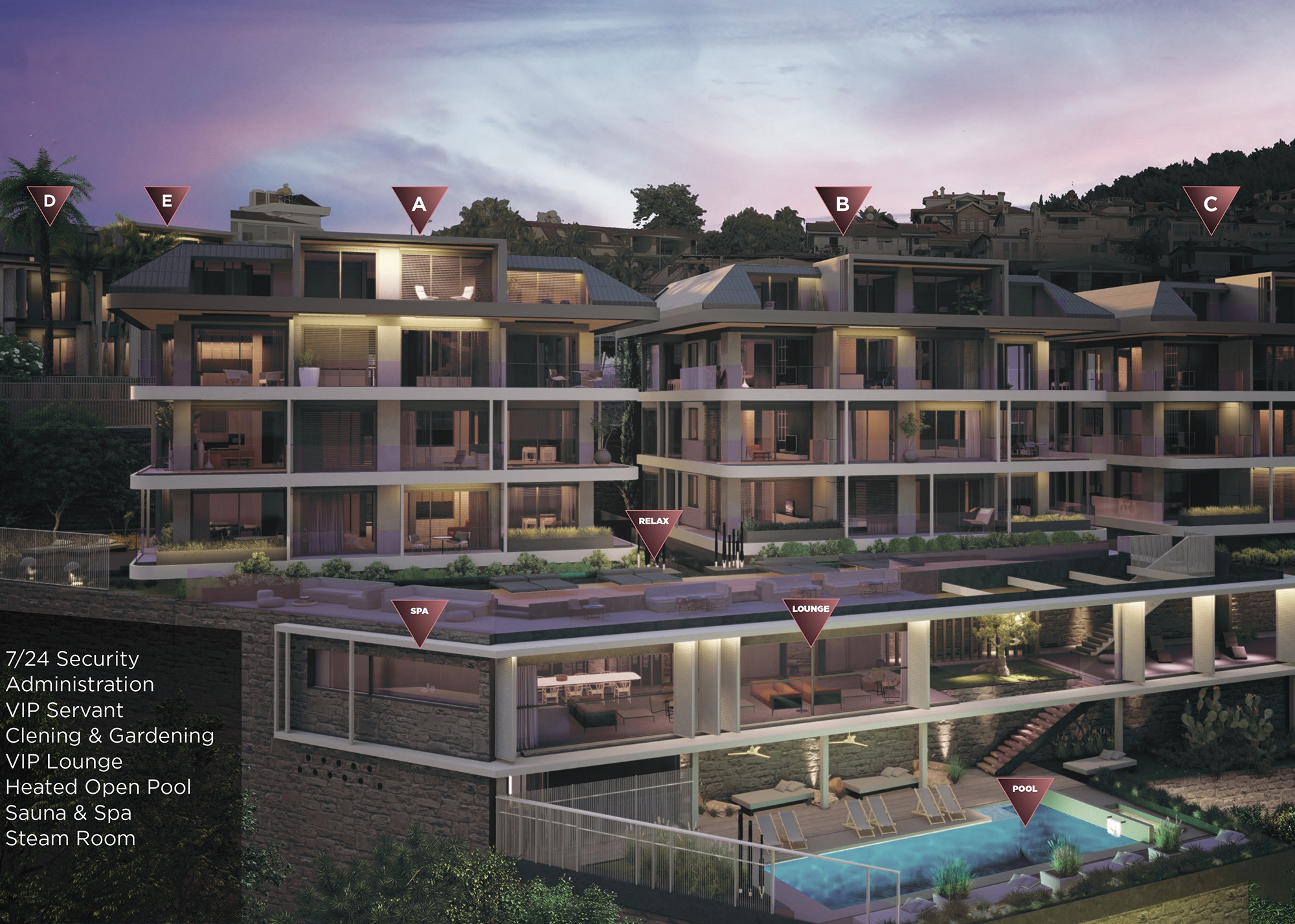 Luxury 1+1 Apartment with Sea, Castle, and Mountain Views in Alanya Center