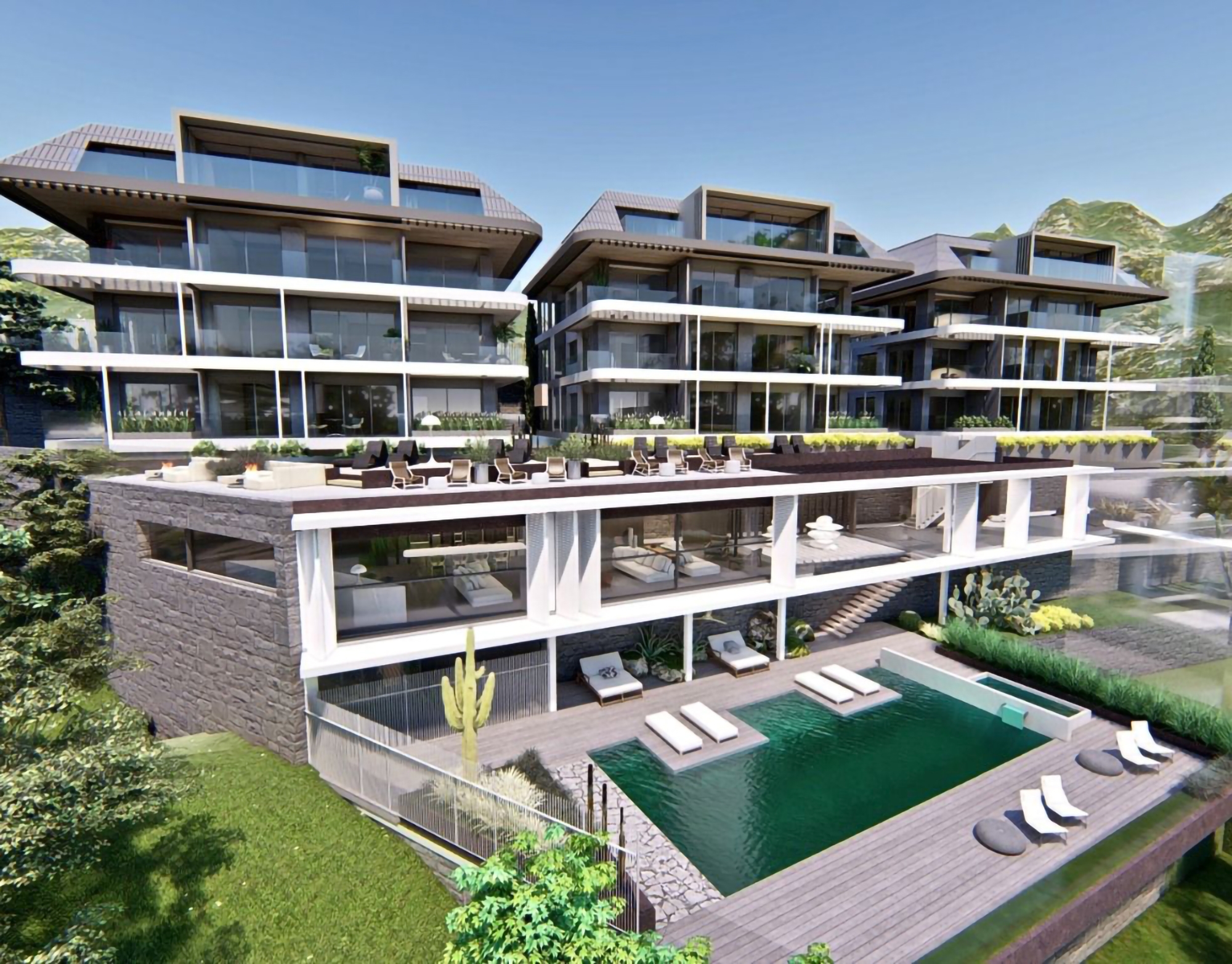 Luxury 1+1 Apartment with Sea, Castle, and Mountain Views in Alanya Center