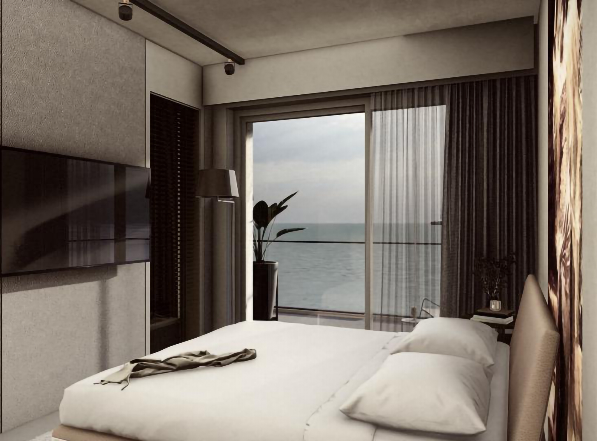 Luxury 1+1 Apartment with Sea, Castle, and Mountain Views in Alanya Center