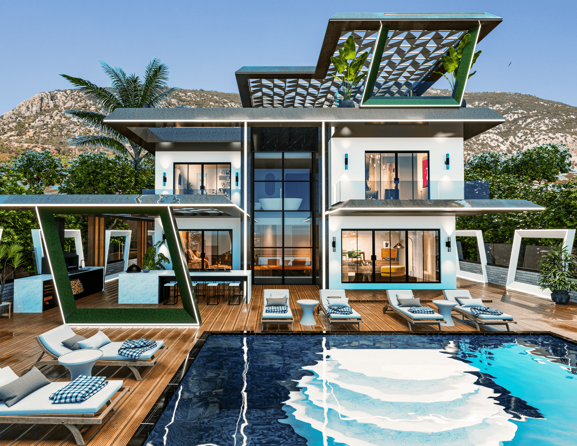Luxurious 5+1 Villa with Stunning Views in Alanya - Kestel