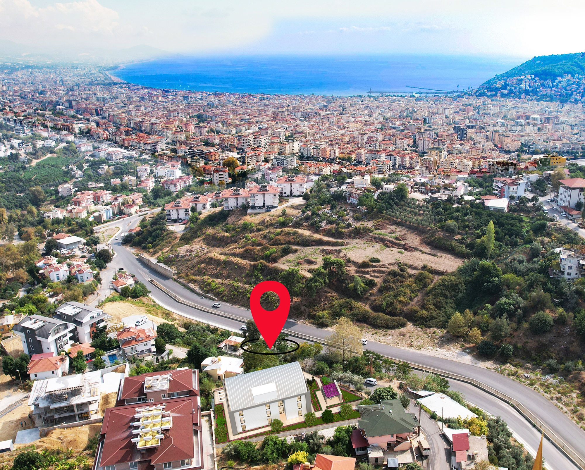 Luxury 2+1 Apartment with Sea and Castle Views, Alanya - Hasbahce