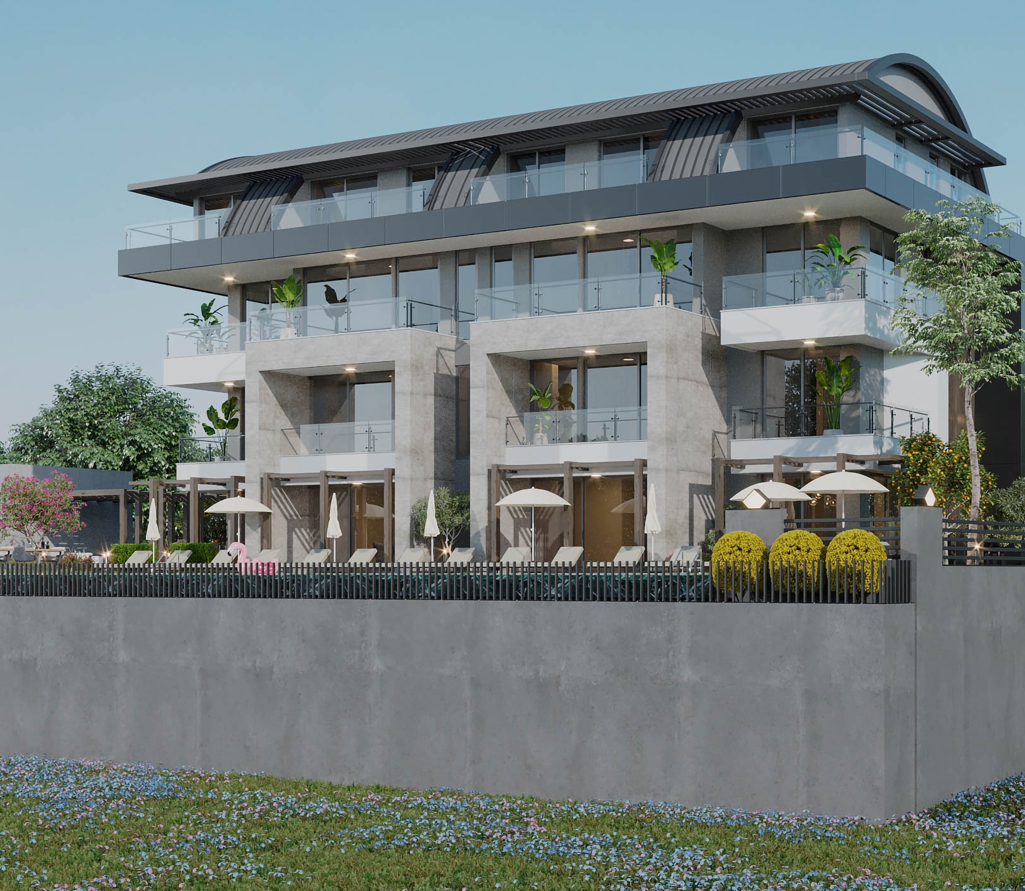 Luxury 2+1 Apartment with Sea and Castle Views, Alanya - Hasbahce