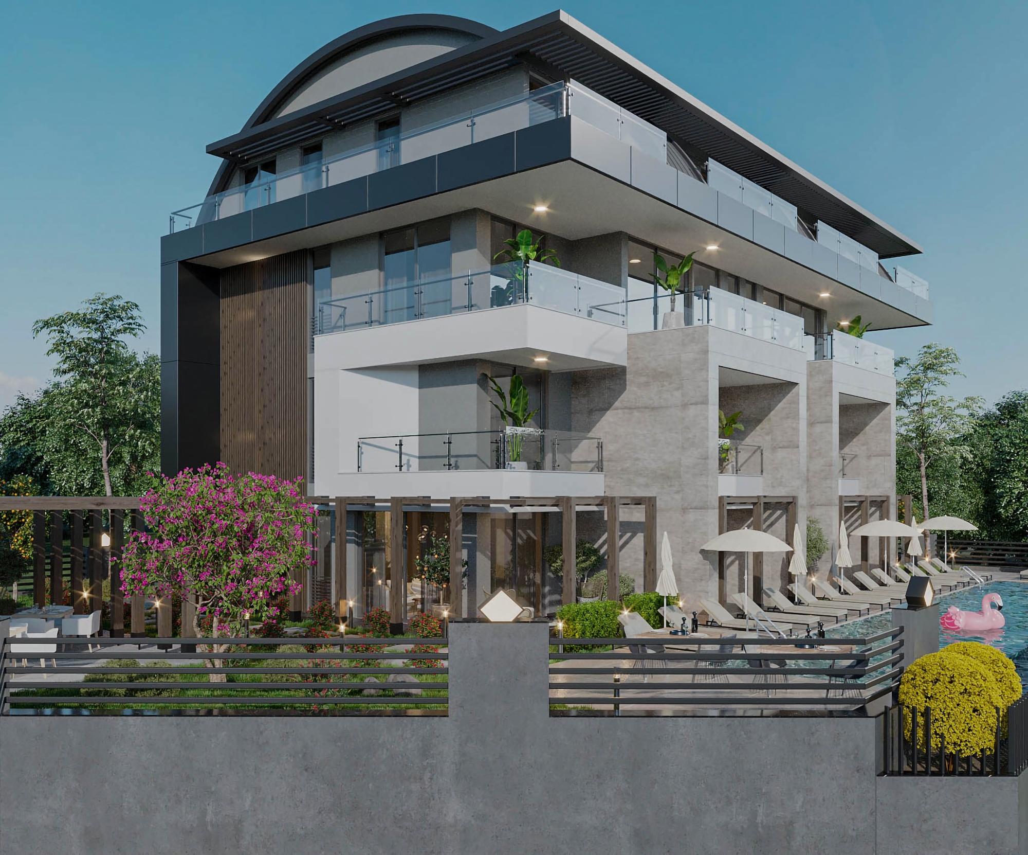 Luxury 2+1 Apartment with Sea and Castle Views, Alanya - Hasbahce