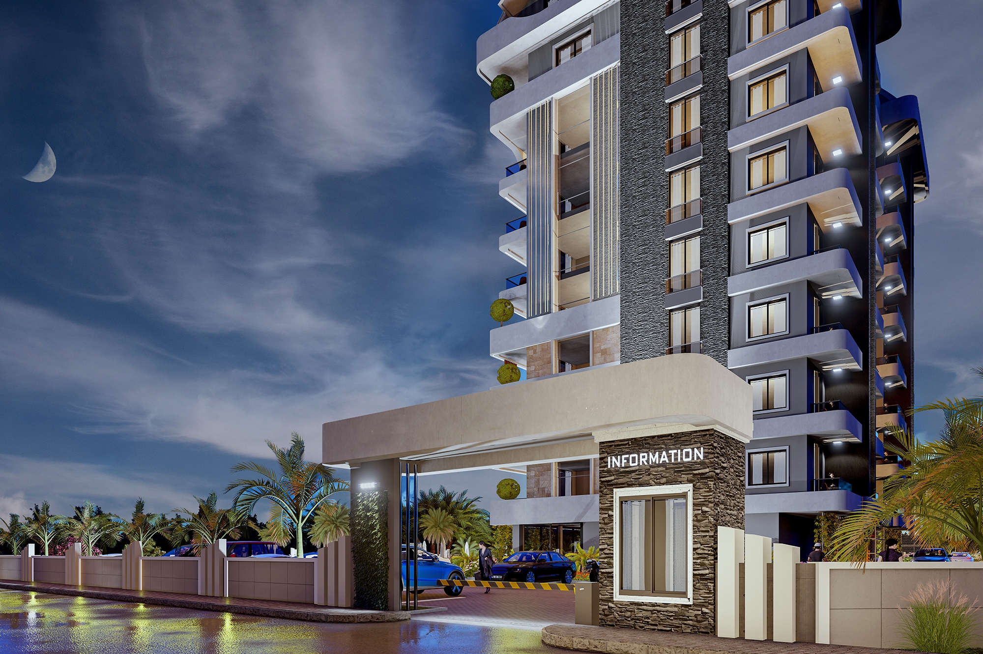 Luxuriöses 1+1 Apartment mit Burg- und Bergblick, Alanya
