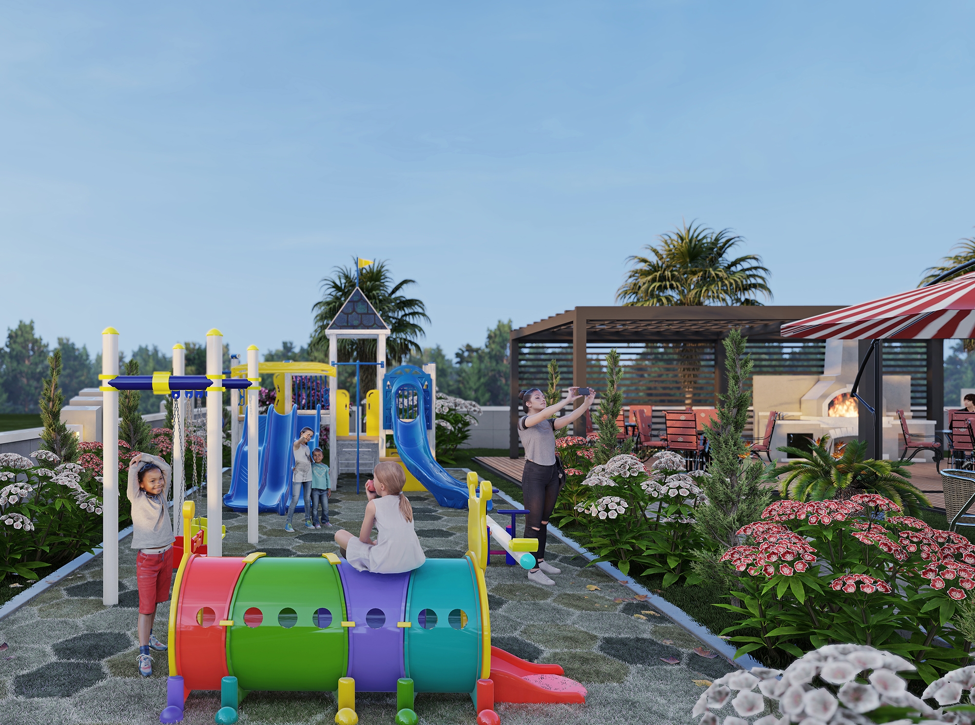 Luxuriöses 1+1 Apartment mit Burg- und Bergblick, Alanya