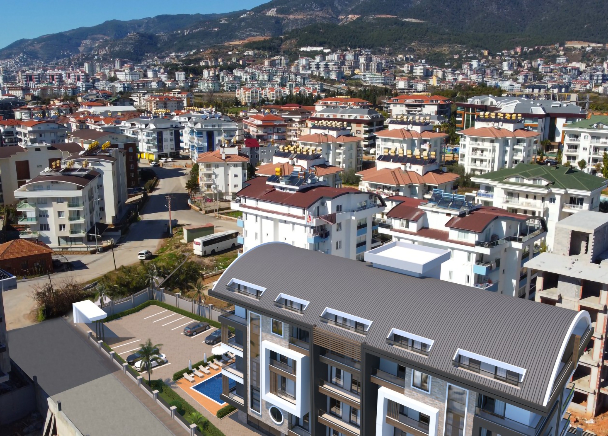 Ylellinen 1+1 Huoneisto Vuorinäköalalla, Alanya - Oba