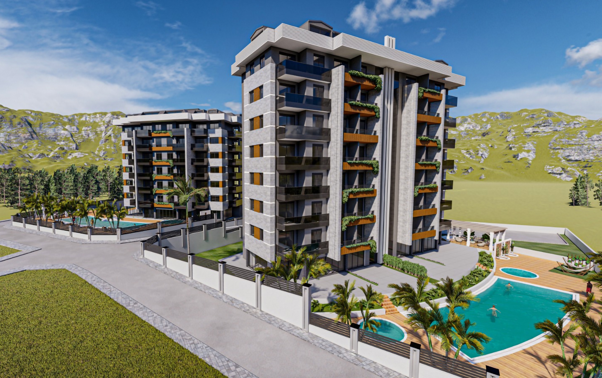 Luxury 1+1 Apartment with Mountain View in Demirtas