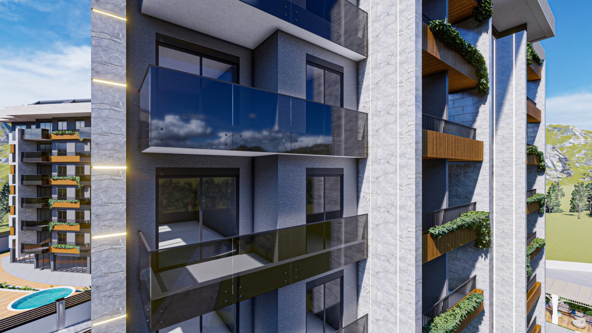 Luxury 1+1 Apartment with Mountain View in Demirtas