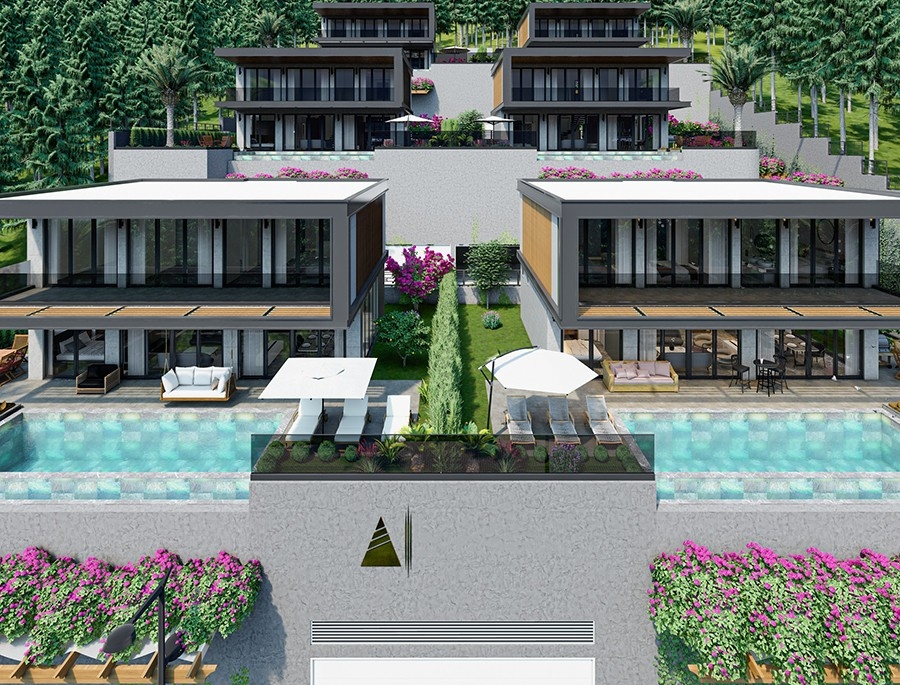 Luxurious 8+1 Villa with Stunning Views in Alanya Tepe