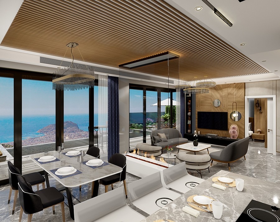 Luxurious 8+1 Villa with Stunning Views in Alanya Tepe