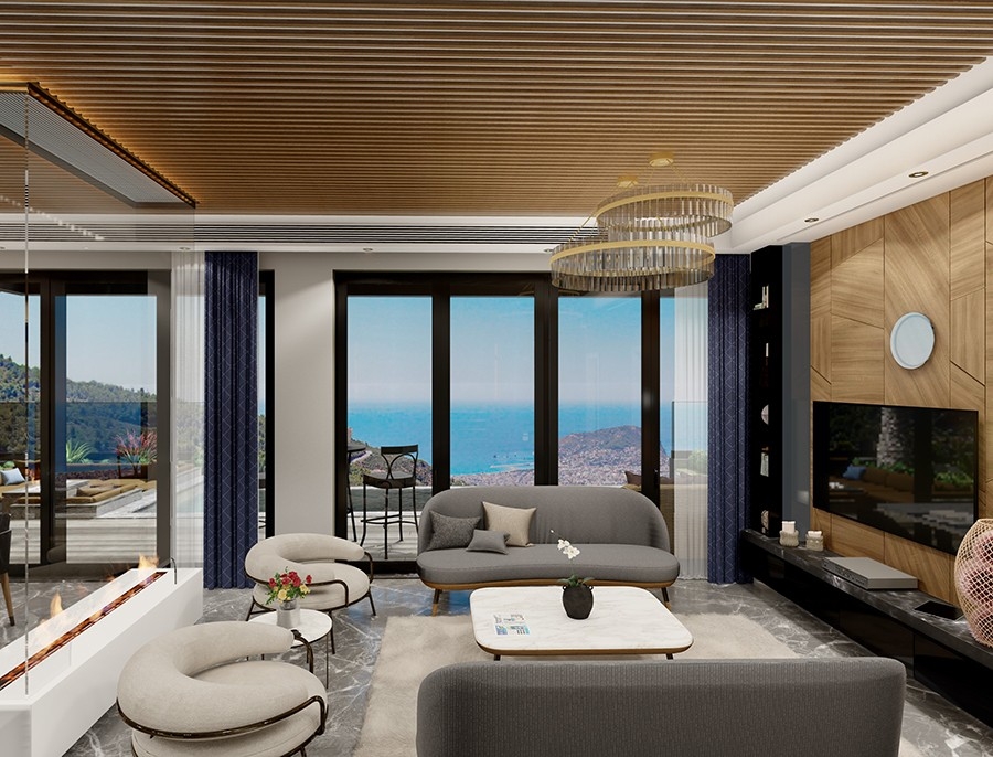 Luxurious 8+1 Villa with Stunning Views in Alanya Tepe