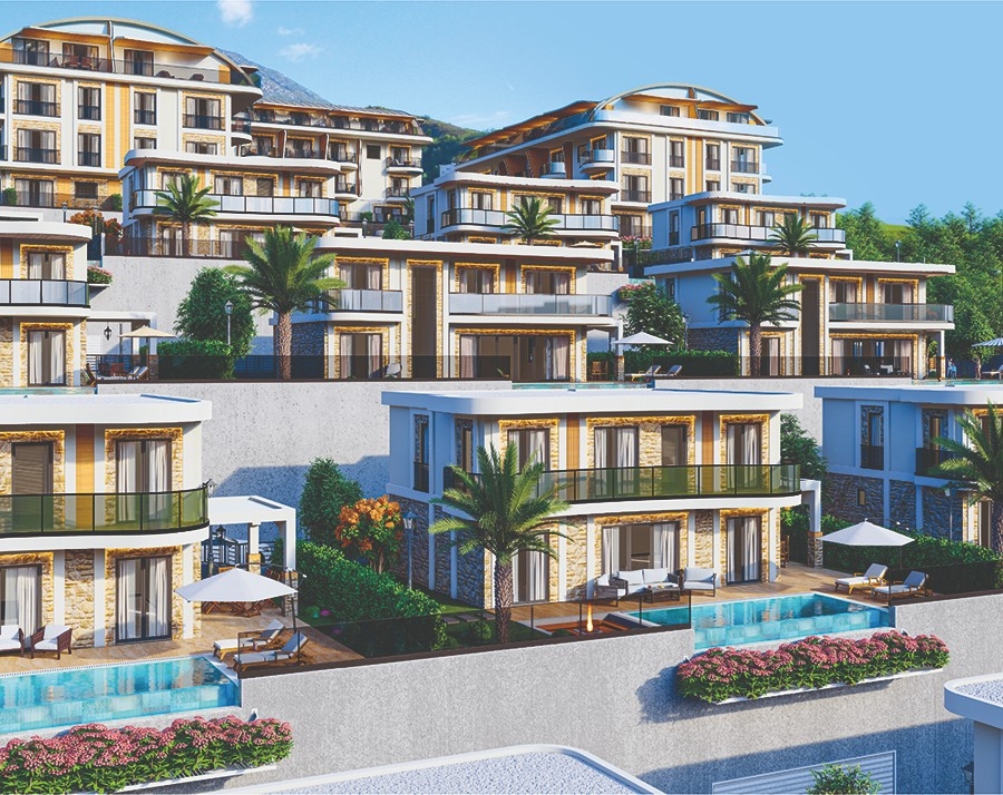 Lyxig 4+1 Villa med havs- och bergsutsikt, Alanya - Kargicak