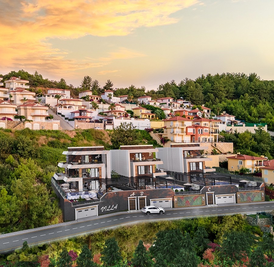 Luxury villa with sea and landscape view coming soon in Alanya