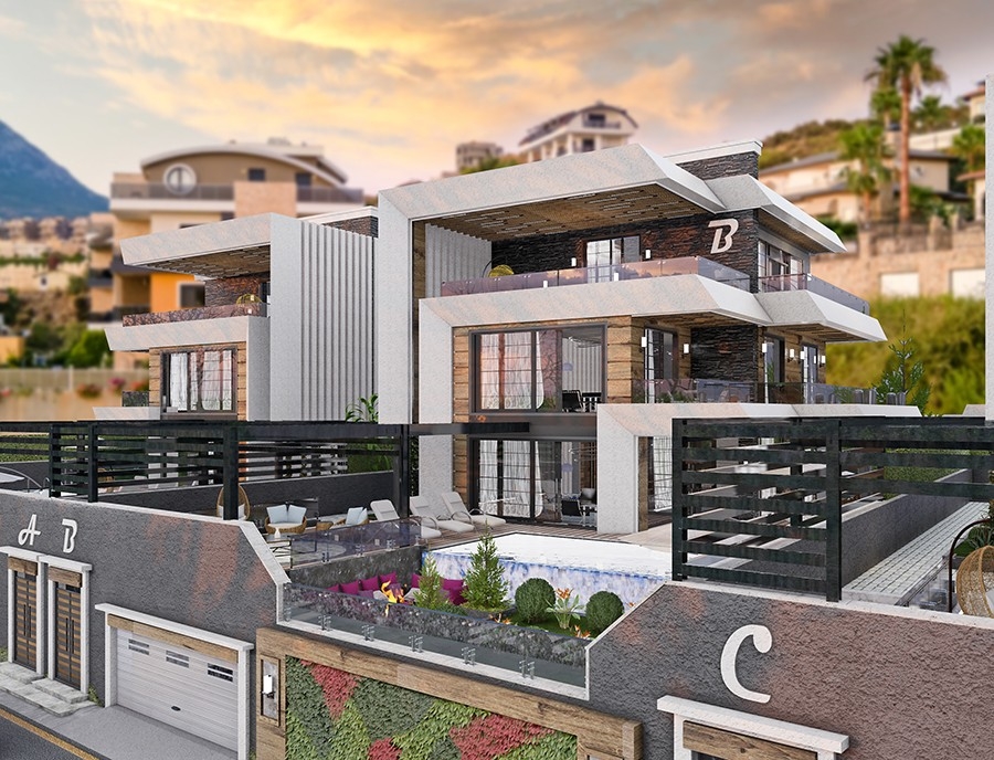 Luxury villa with sea and landscape view coming soon in Alanya