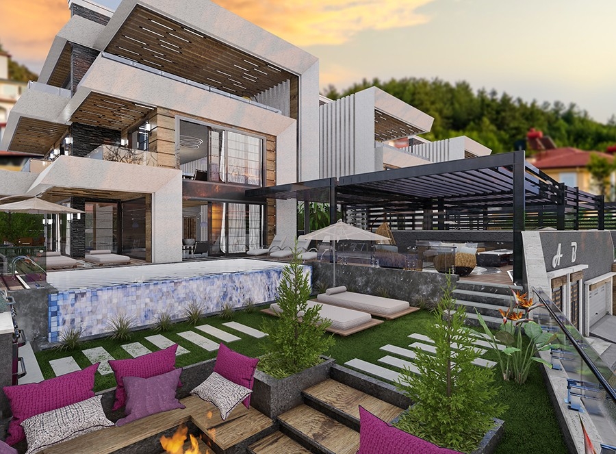 Luxury villa with sea and landscape view coming soon in Alanya