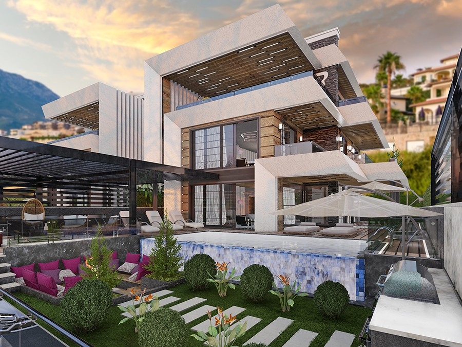 Luxury villa with sea and landscape view coming soon in Alanya