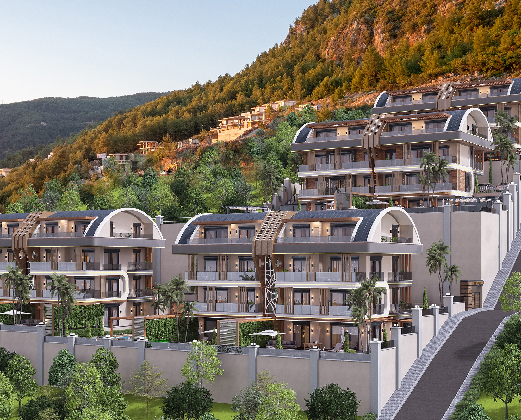 Luksus 4+1 Villa med Hav, Borg og Bjergudsigt i Alanya Tepe