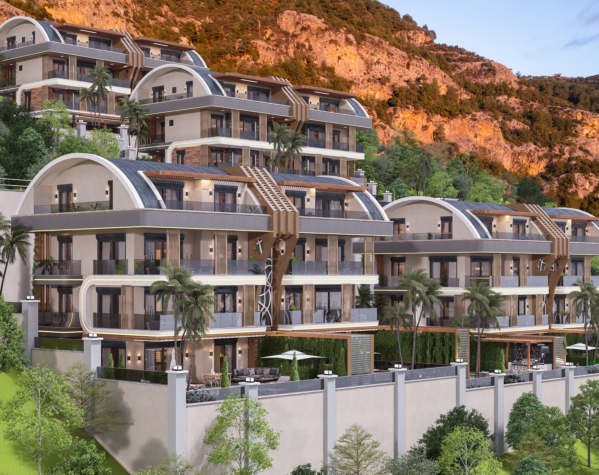 Luksus 4+1 Villa med Hav, Borg og Bjergudsigt i Alanya Tepe
