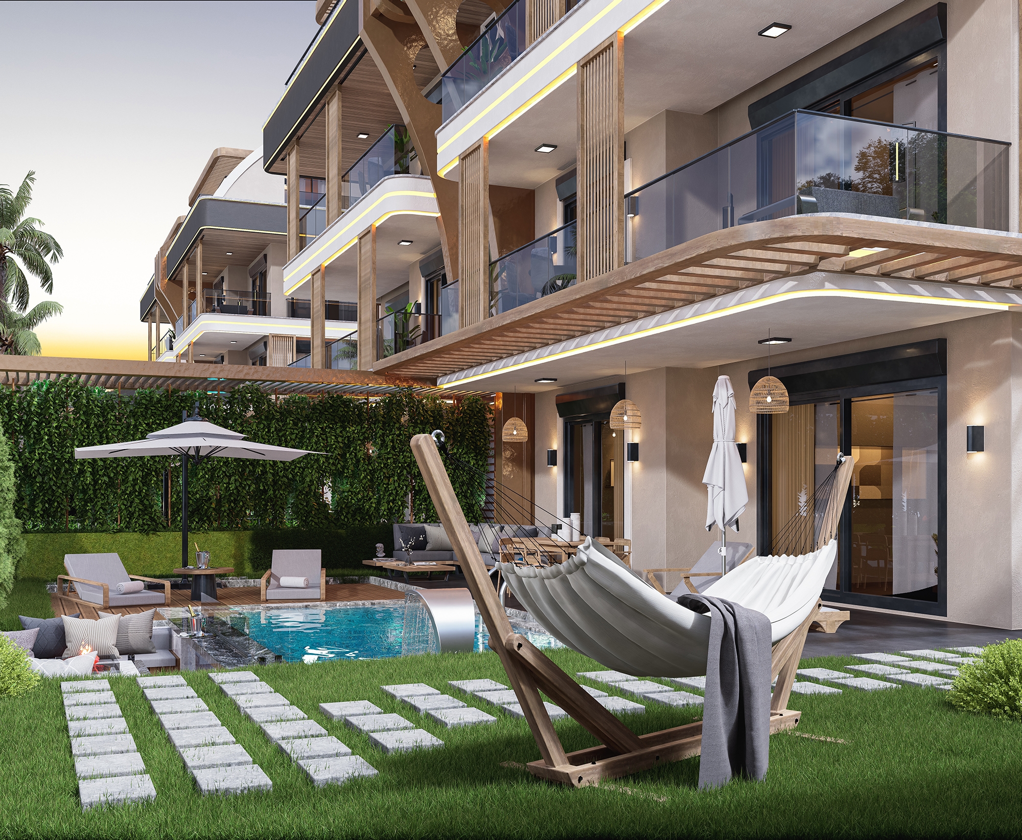 Luksus 4+1 Villa med Hav, Borg og Bjergudsigt i Alanya Tepe