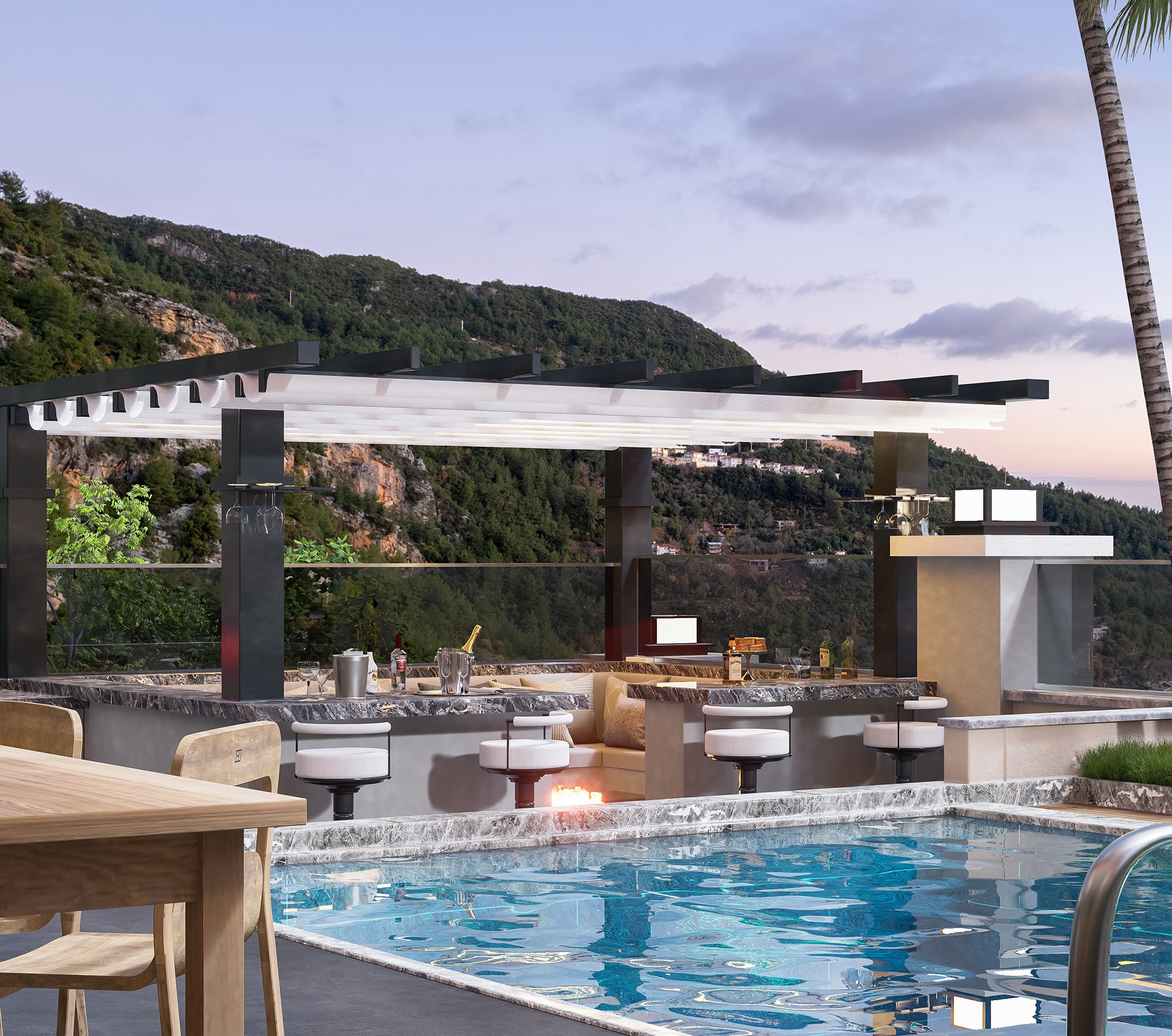 Luksus 4+1 Villa med Hav, Borg og Bjergudsigt i Alanya Tepe