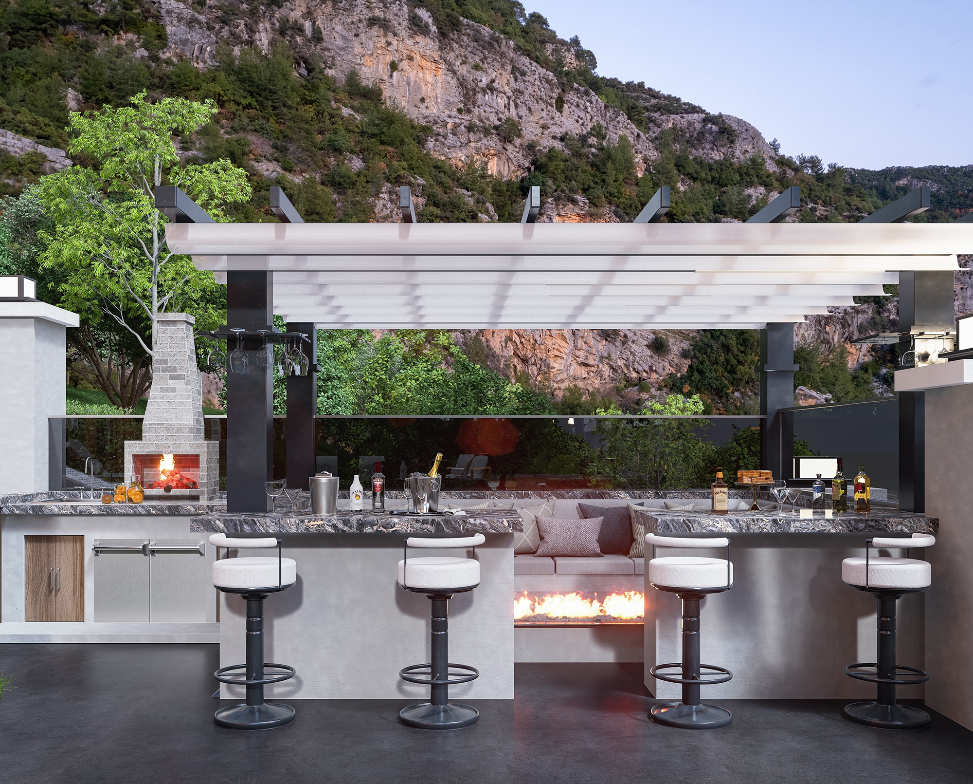 Luksus 4+1 Villa med Hav, Borg og Bjergudsigt i Alanya Tepe
